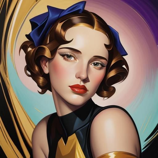 Venus in Lempicka Style: Hyperrealistic Art Deco