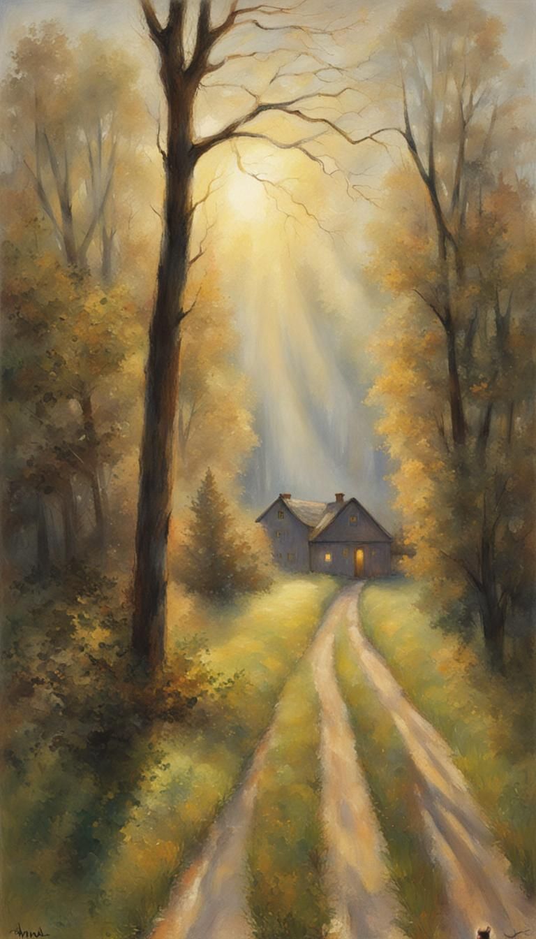 Ethereal Light in Impressionistic Landscape