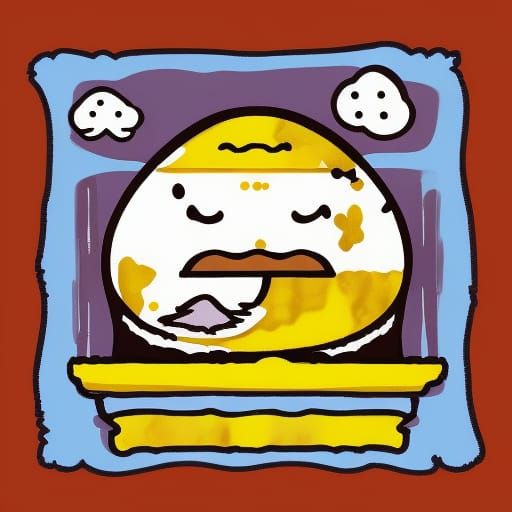Gudetama Pop Art Screen Print in 8K