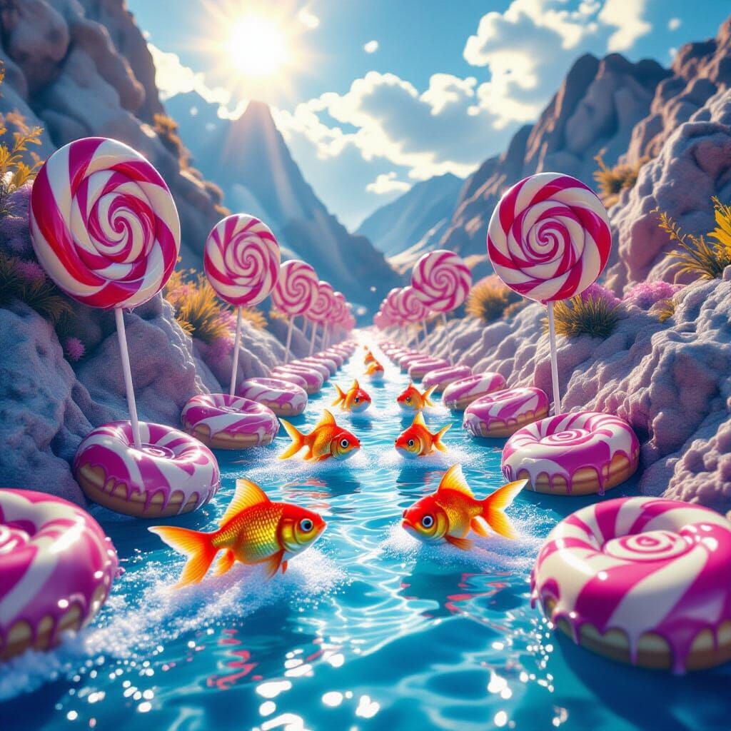 Goldfish Race Through Melting Lollipop Valley