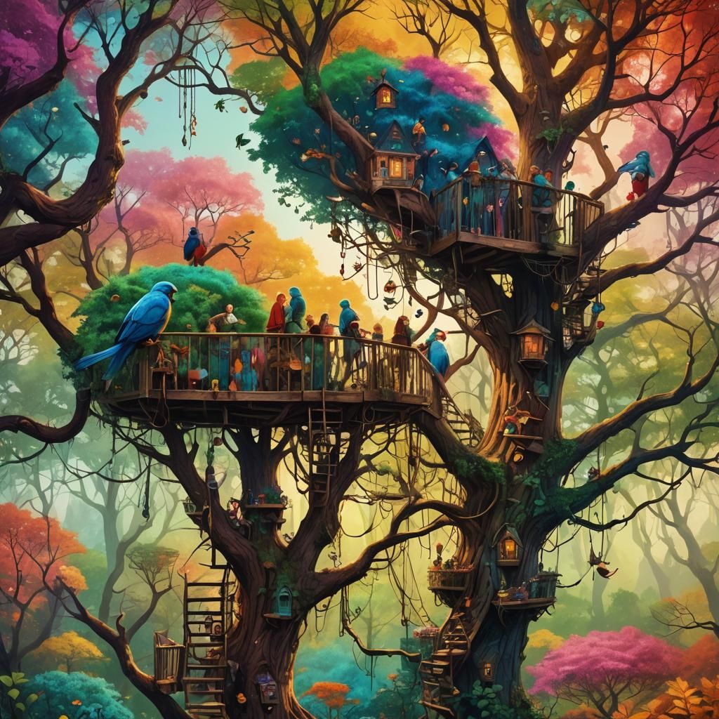 Colorful Fantasy: Life in the Treetops
