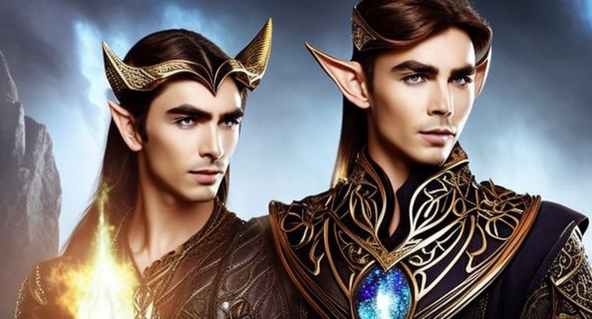 High-Definition Portrait of Elf Wizard with Magical Necklace