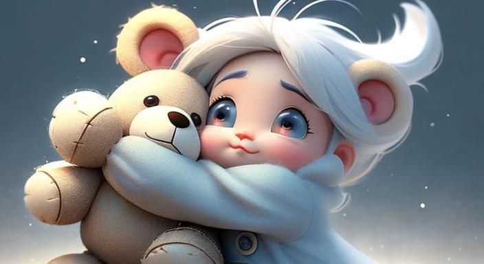 Baby Hugs Teddy Bear: 3D Pixar Cartoon