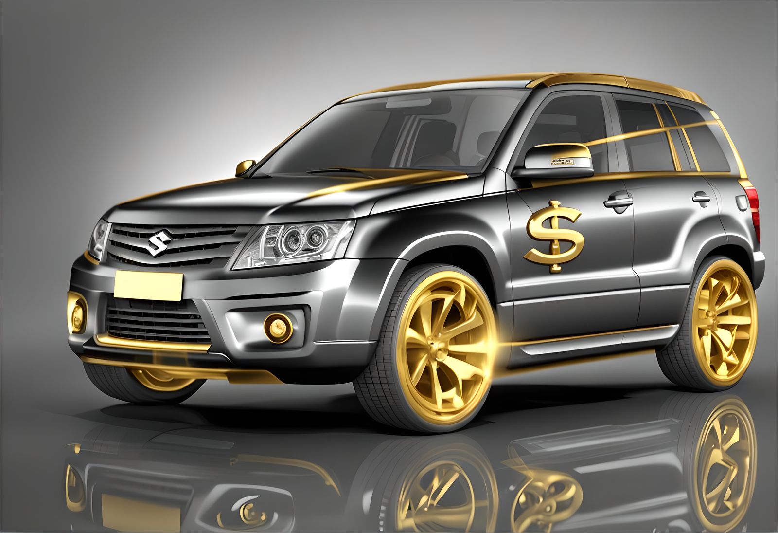 Customized Suzuki Grand Vitara with Dollar Design