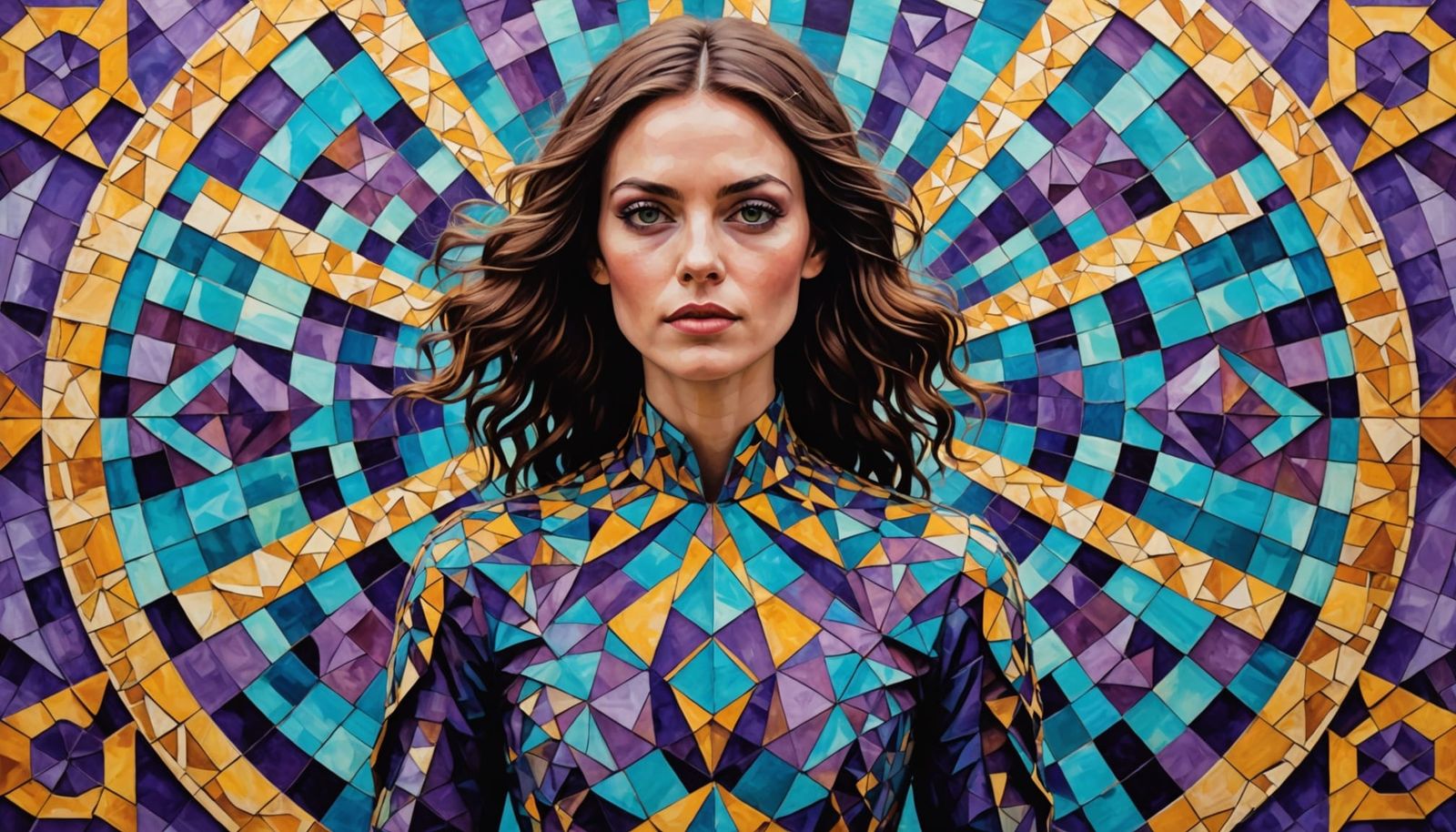 Kaleidoscopic Woman: Surreal 3D Collage in Mixed Media