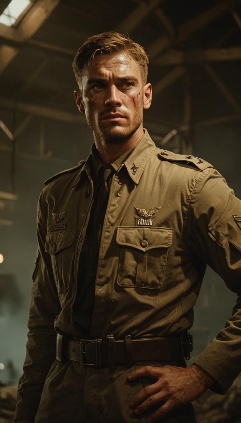 Epic Cinematic Soldier in Film-Grained Glory