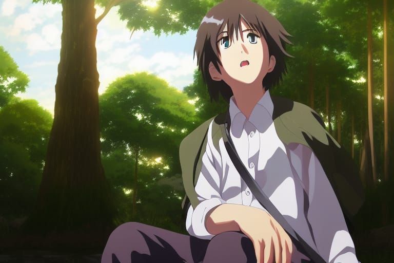 Anime White Male in Studio Ghibli Style