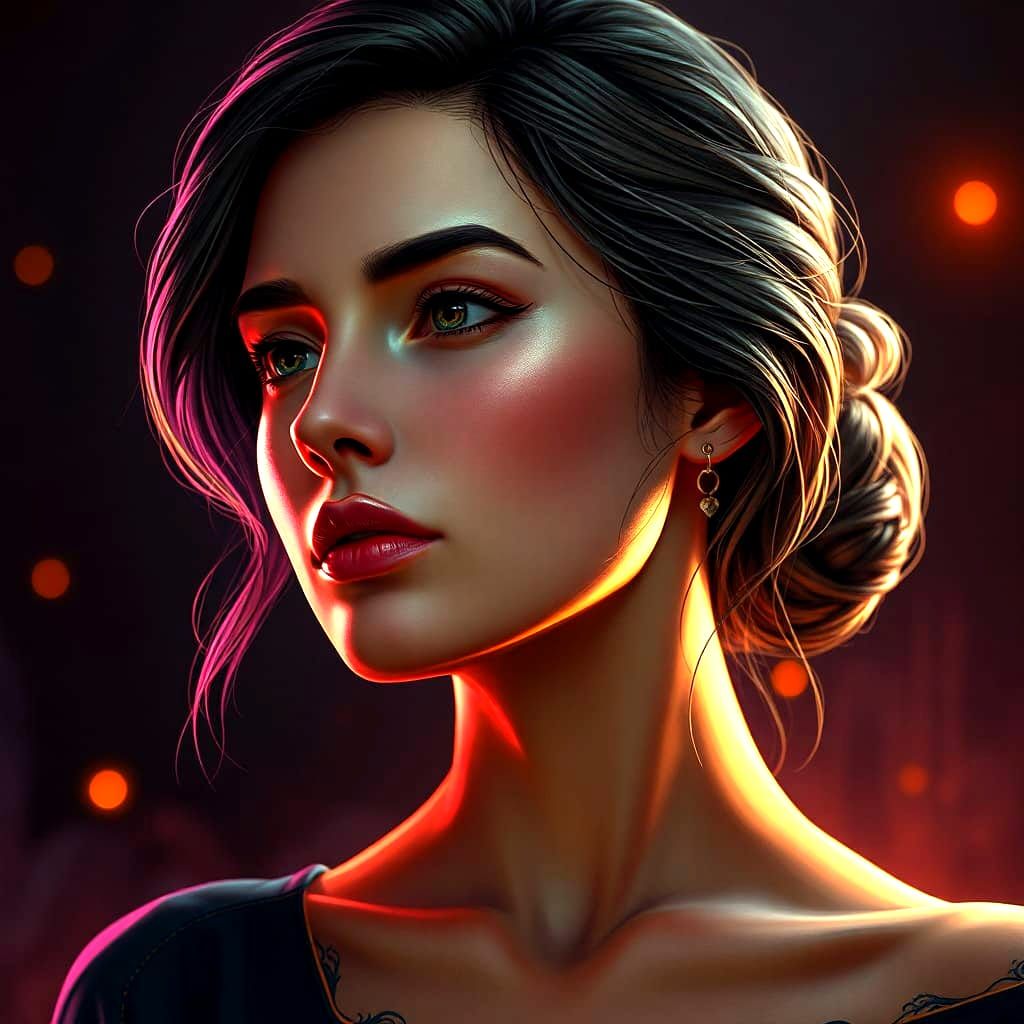 Soulful Woman Portrait in Hyperdetailed Style