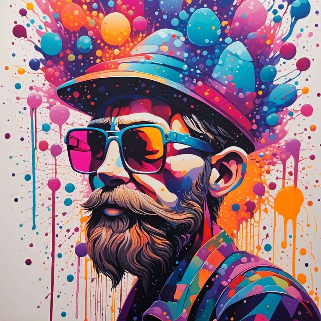 Luminescent Gnome in Graffiti Art Style