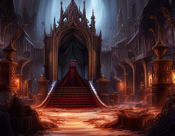 Throne of the Demon King in Detailed Matte Painting