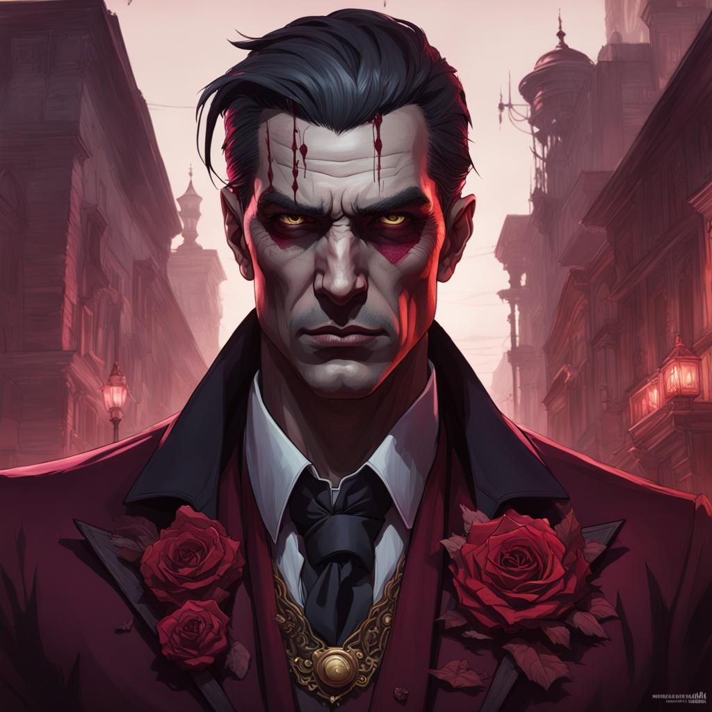 Gothic Punk Vampire Crime Boss Portrait