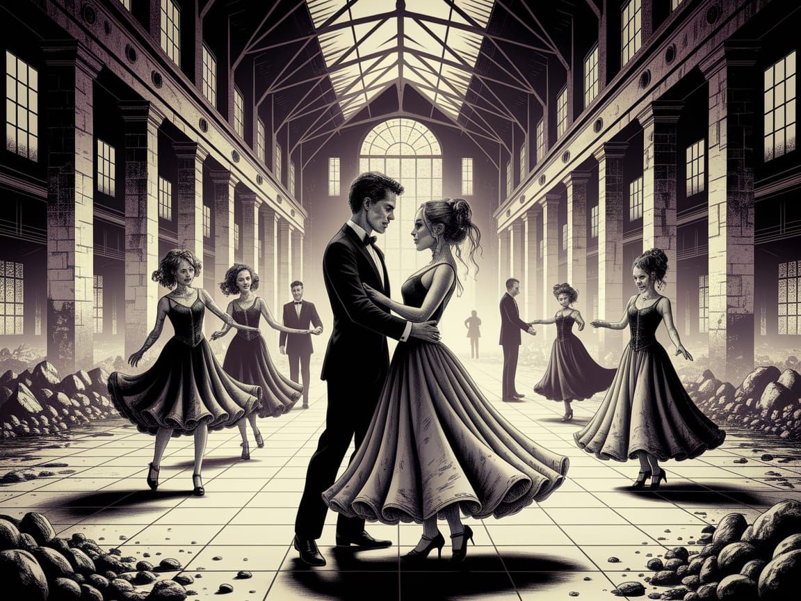 Undead Prom Dancers in Ruined School Hall