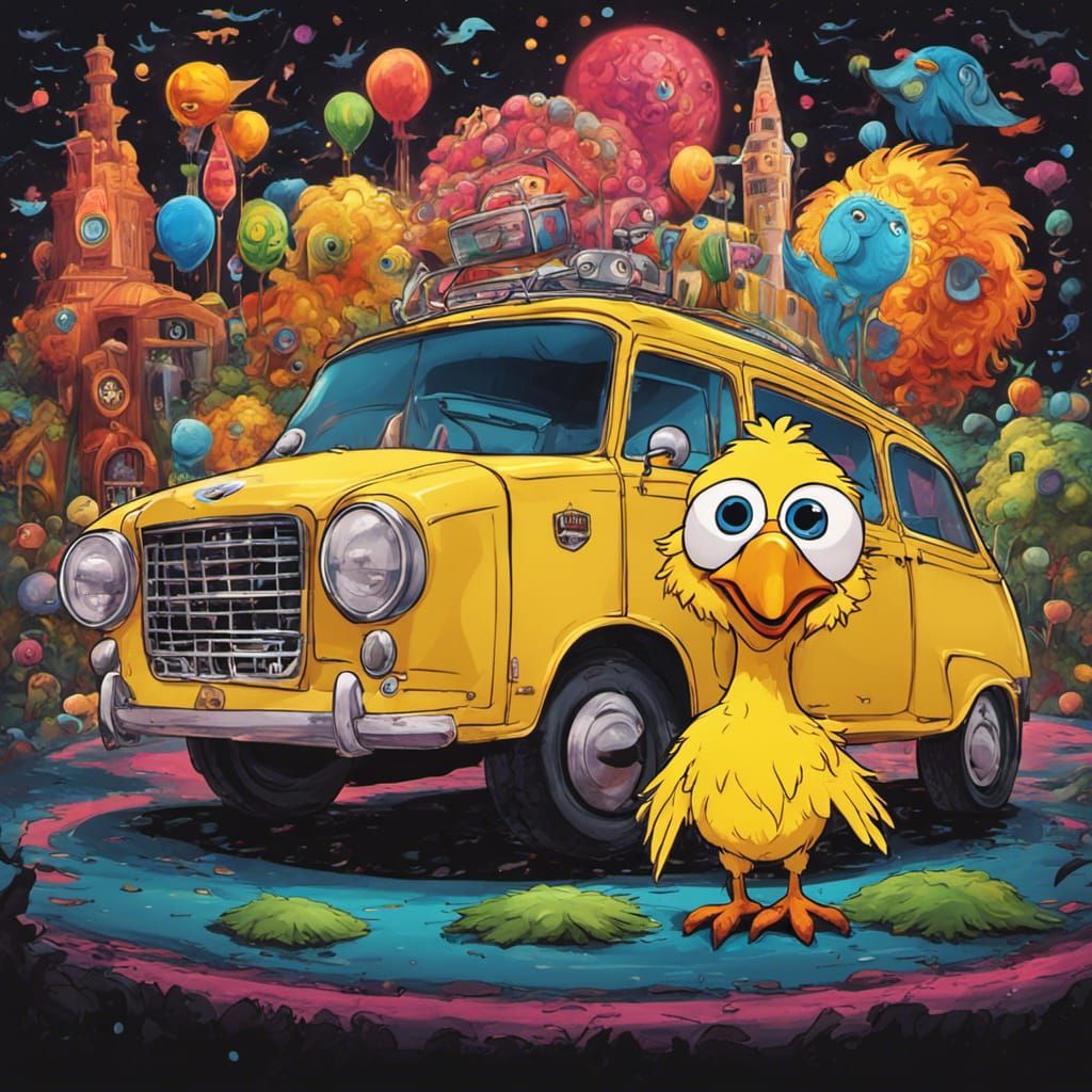 Chibi Groucho Marx Big Bird: Psychedelic Burton Art