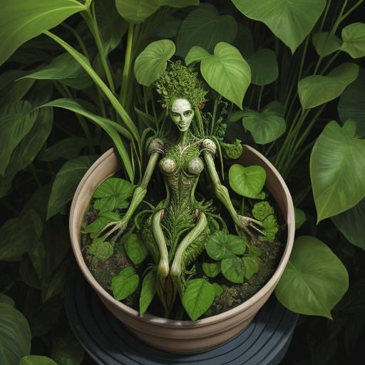 Plant-Human Hybrid: Sci-Fi Bio-Engineering Concept