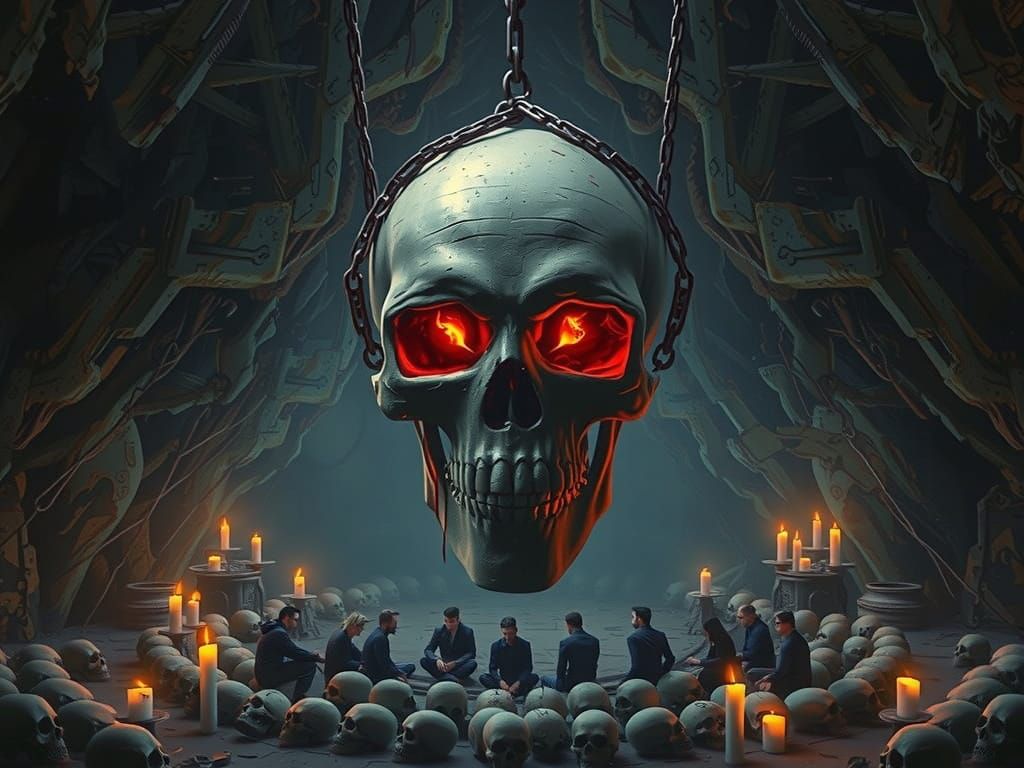 Fiery Skull in Cavern of Horror