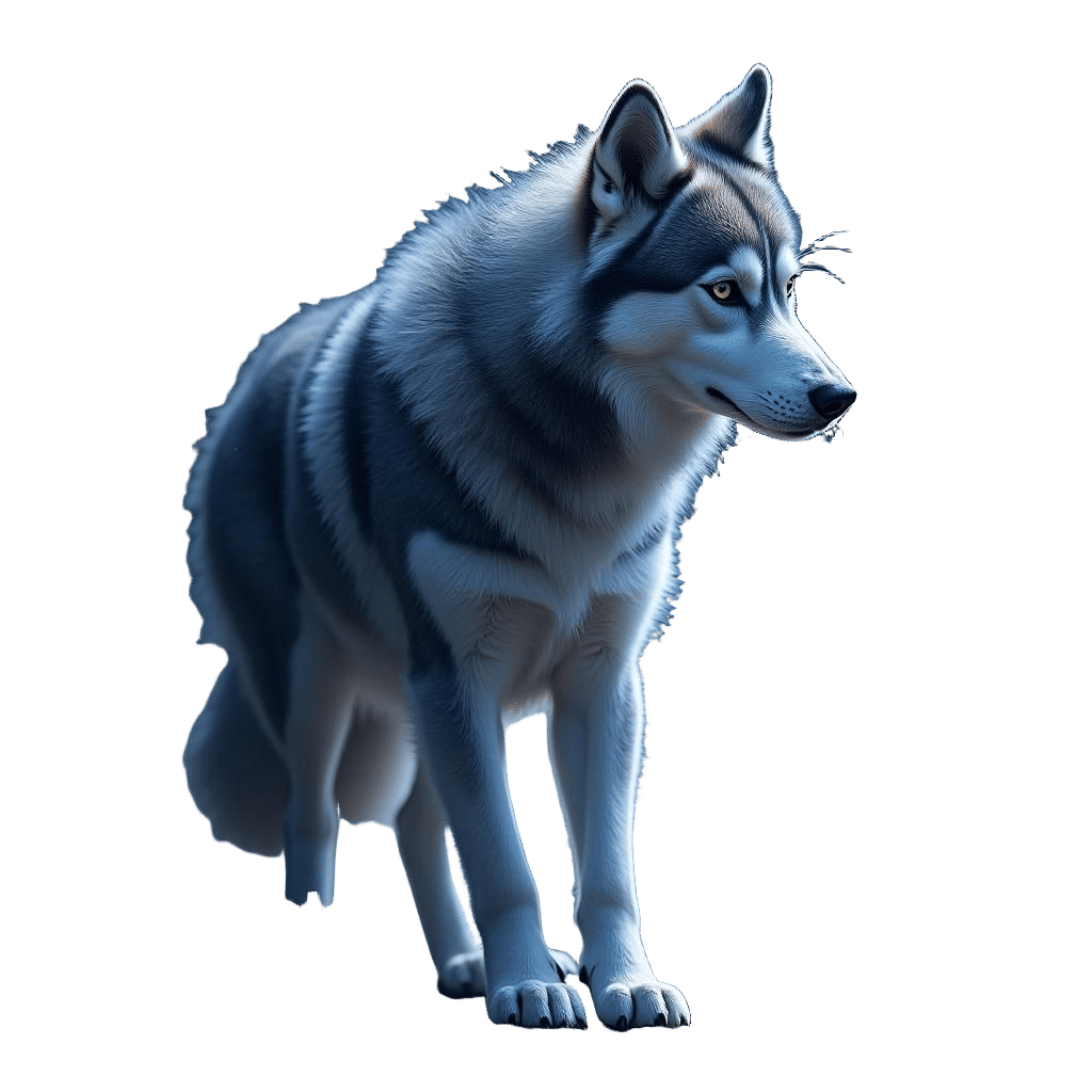 Husky Store T-Shirt Design in Detailed Fantasy Style