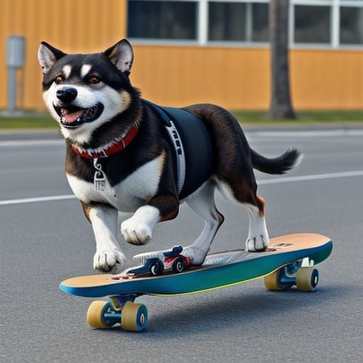 Adorable Dogs Cruising on Skateboards