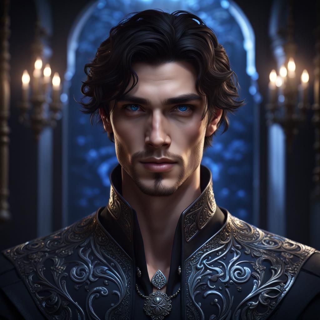 Handsome Man in Shadows: Fantasy Concept Art
