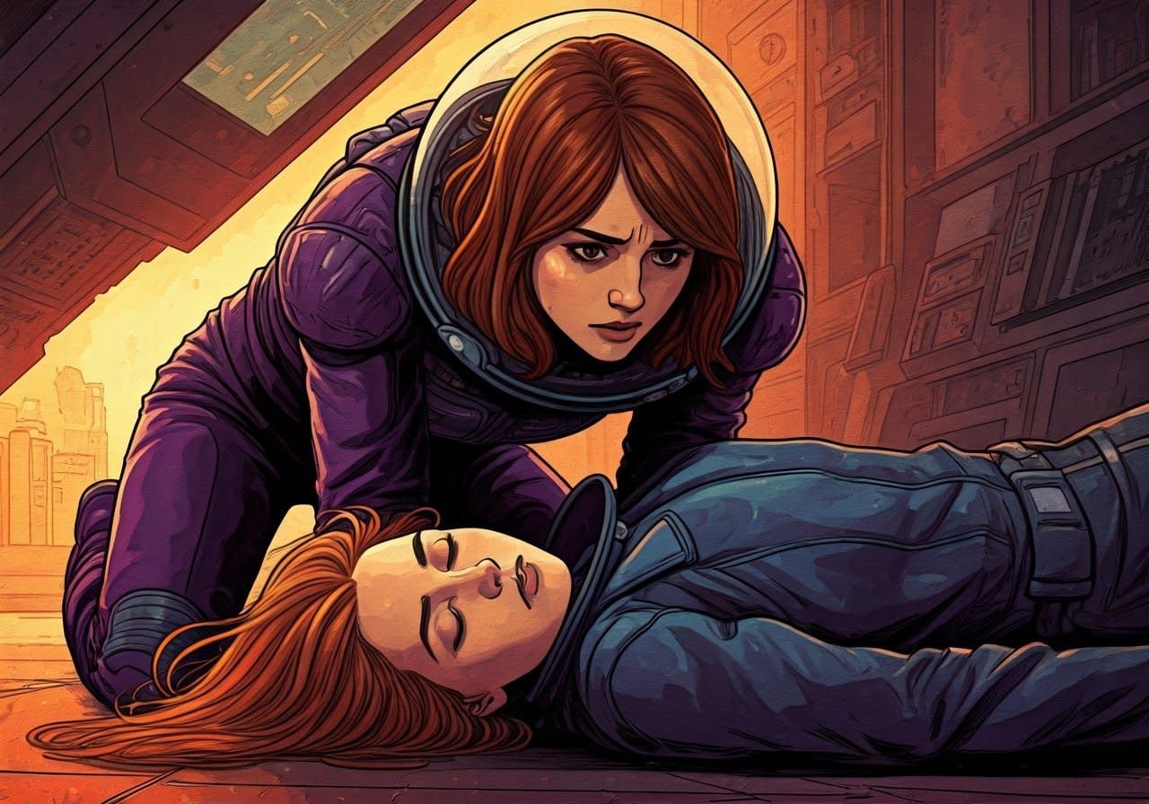 Earnest Space Nurse in Purple Suit