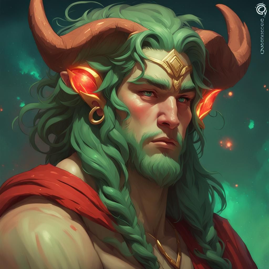 Chubby Satyr Barbarian in Ancient Greek Style