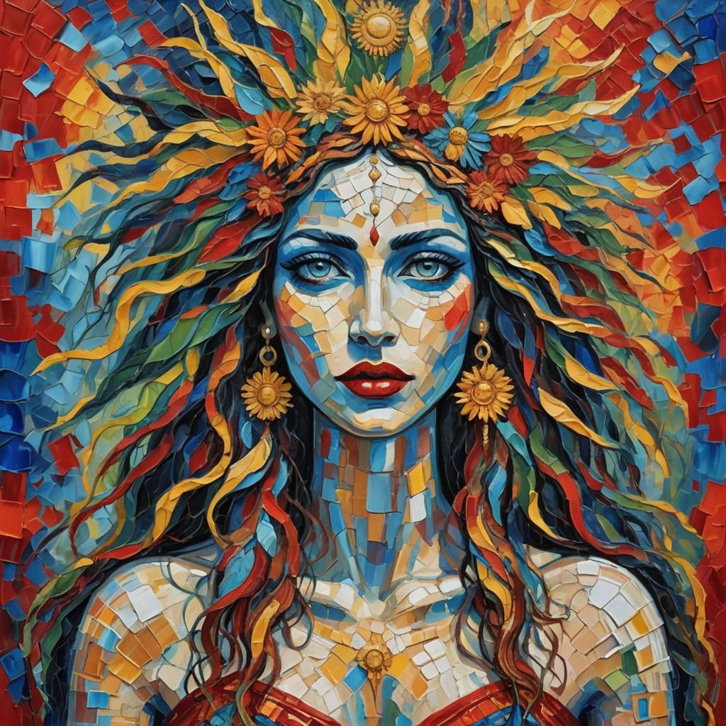 Goddesses of Earth and Beauty: Expressionist Oil Painting