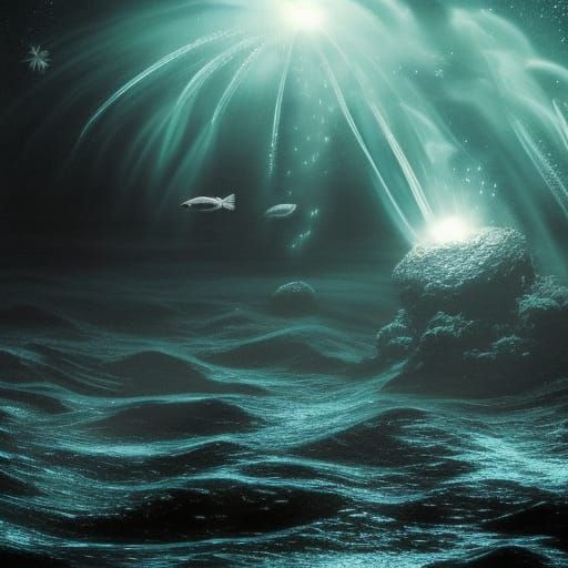 Bioluminescent Deep Sea Fantasy Art