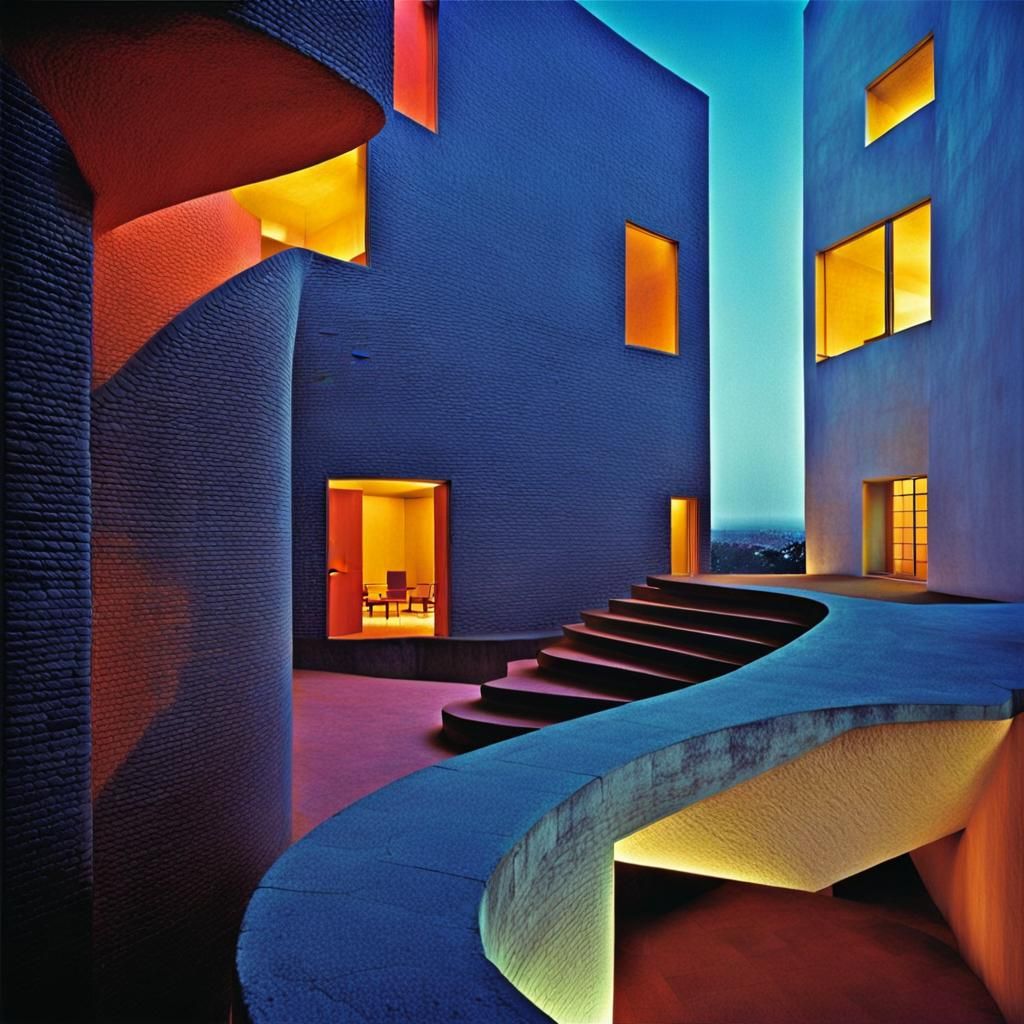 Luis Barragan Inspired Interior with Glass Walls