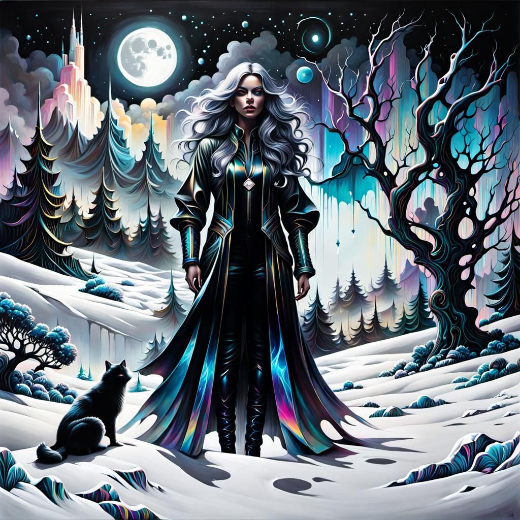 Dreamy Reality: Metallic Fractal Graffiti Art