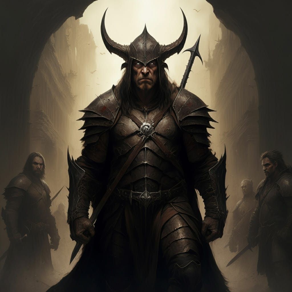 Grimdark Fantasy Landscape in Dark Medieval Style