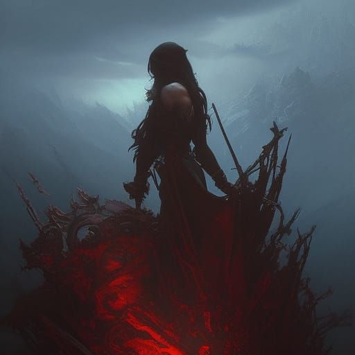 Dark Fantasy Blood Sky Concept Art