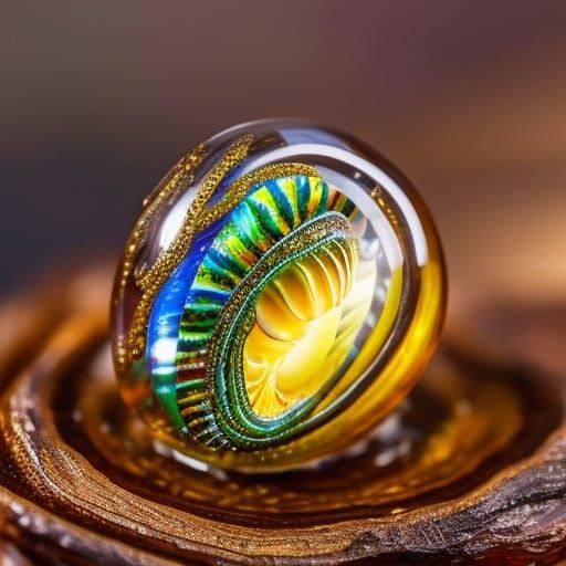 Miniature Rainforest Inside a Transparent Snail Shell