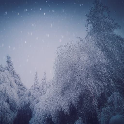 Sparkling Snow Under a Glittering Sky