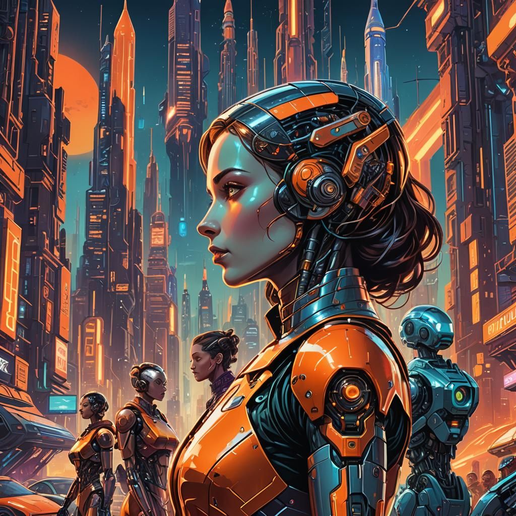 Retro Sci-Fi Android Poster Art