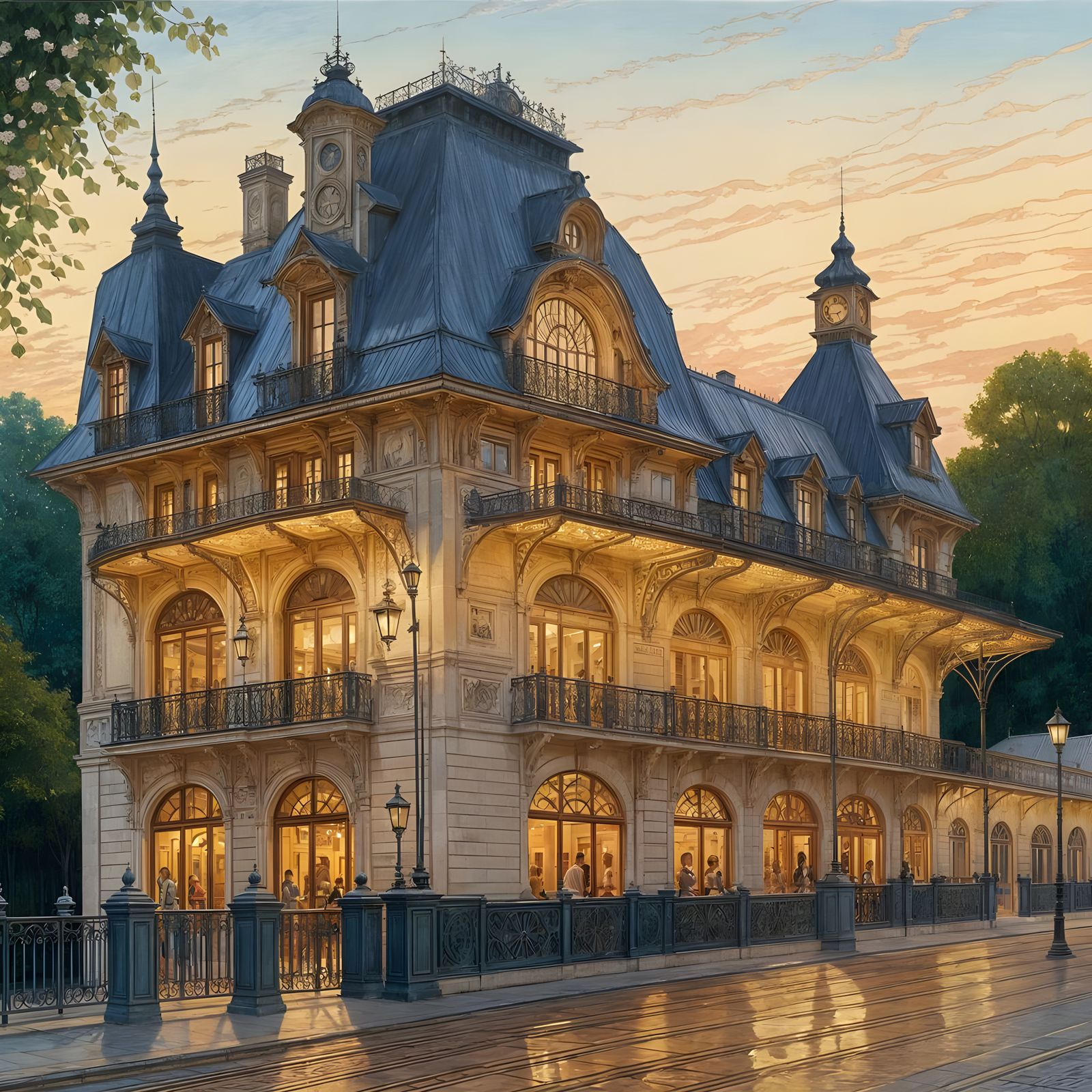 Elegant Belle Epoque Train Station in France