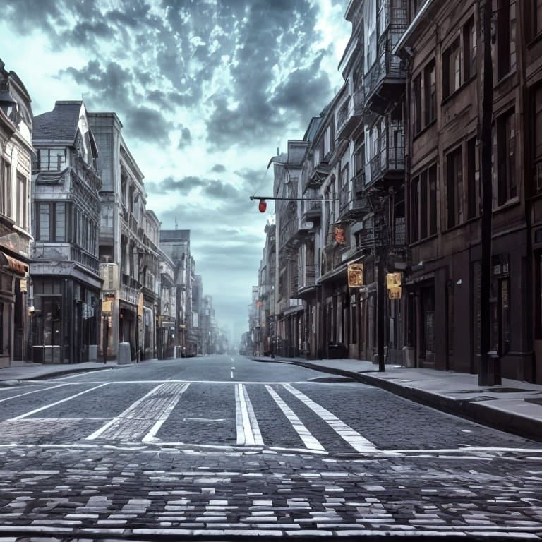 Majestic Otherworldly Street View in Realistic Photography S...
