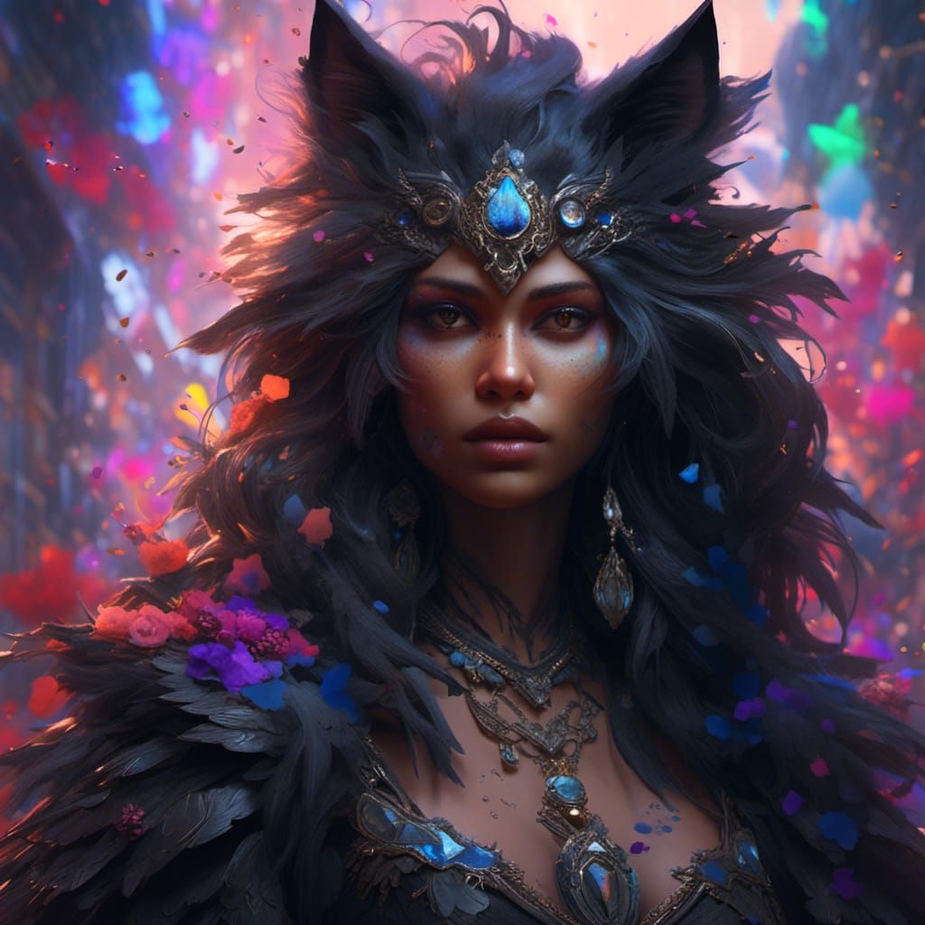 Hyperrealistic Black Wolf Portrait in 8K Resolution