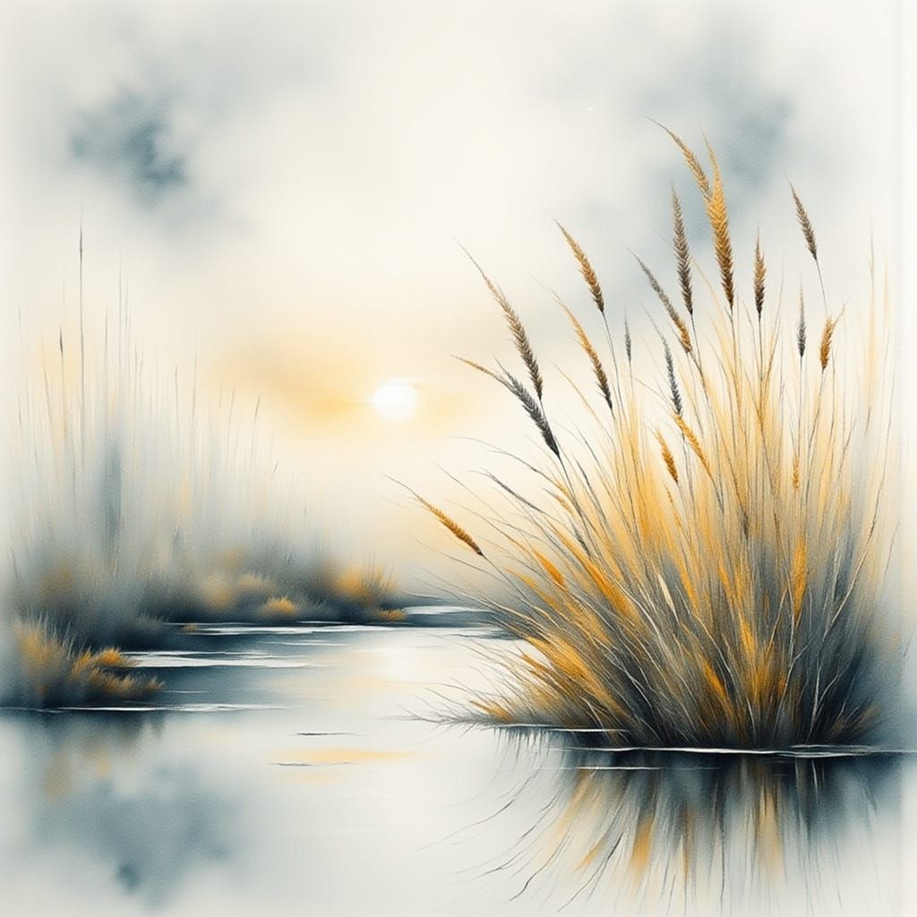 Ethereal Antique Watercolor Seascape