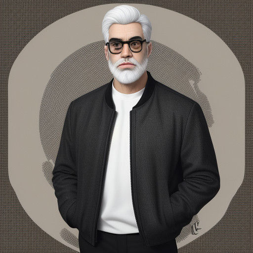 Confident Cartoon Character with a Modern, Hyperrealistic St...