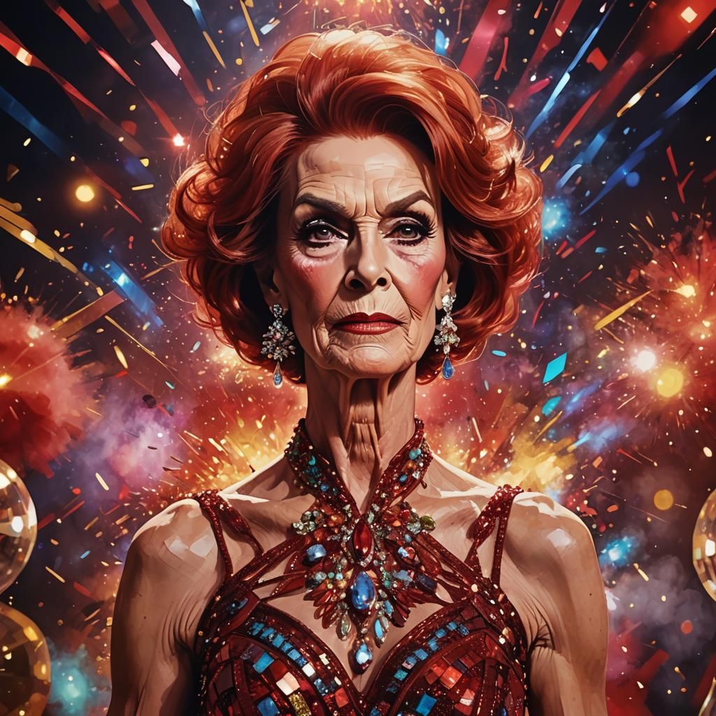 Hyperrealistic Portrait of an Elderly Crossdresser