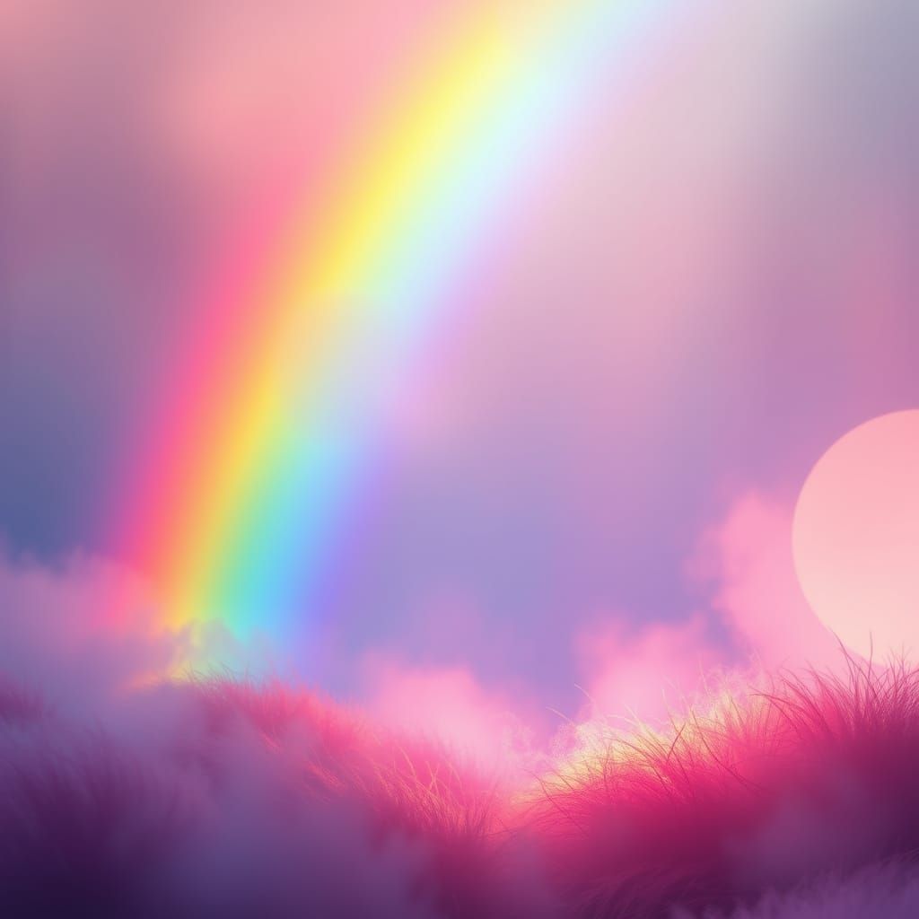 Rainbow Colors Illuminate Dreamy Landscape