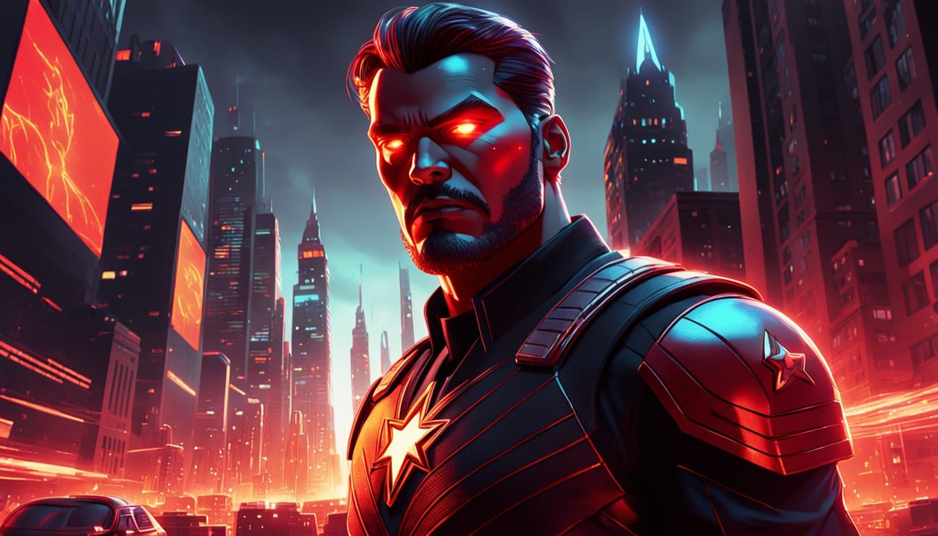 Captain Colorblind in Vibrant Comic Book Style