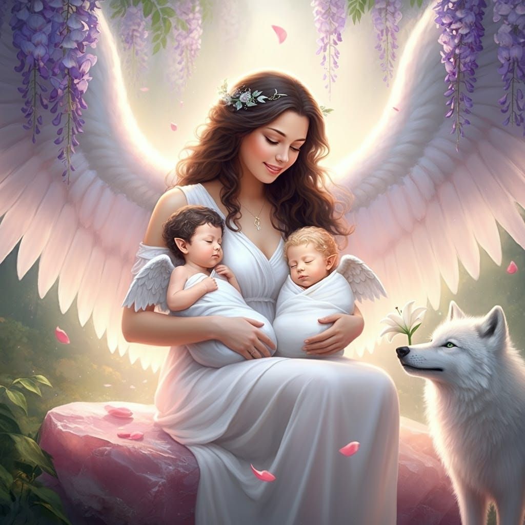 Wolfie gifts Inanna, Glenoriel and their two newborns Lyrion...