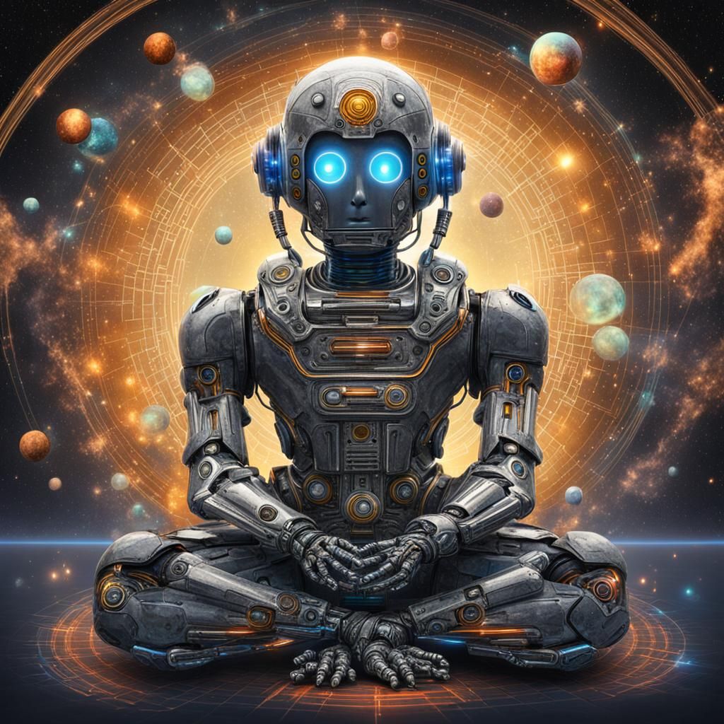 Space robot meditating quantum Equilibrium