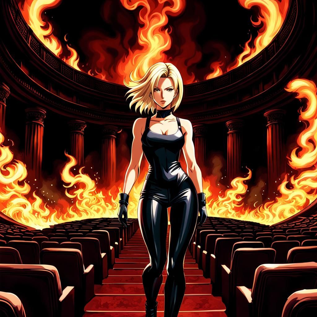 Character in Burning Theater, in Tetsuya Nomura Style