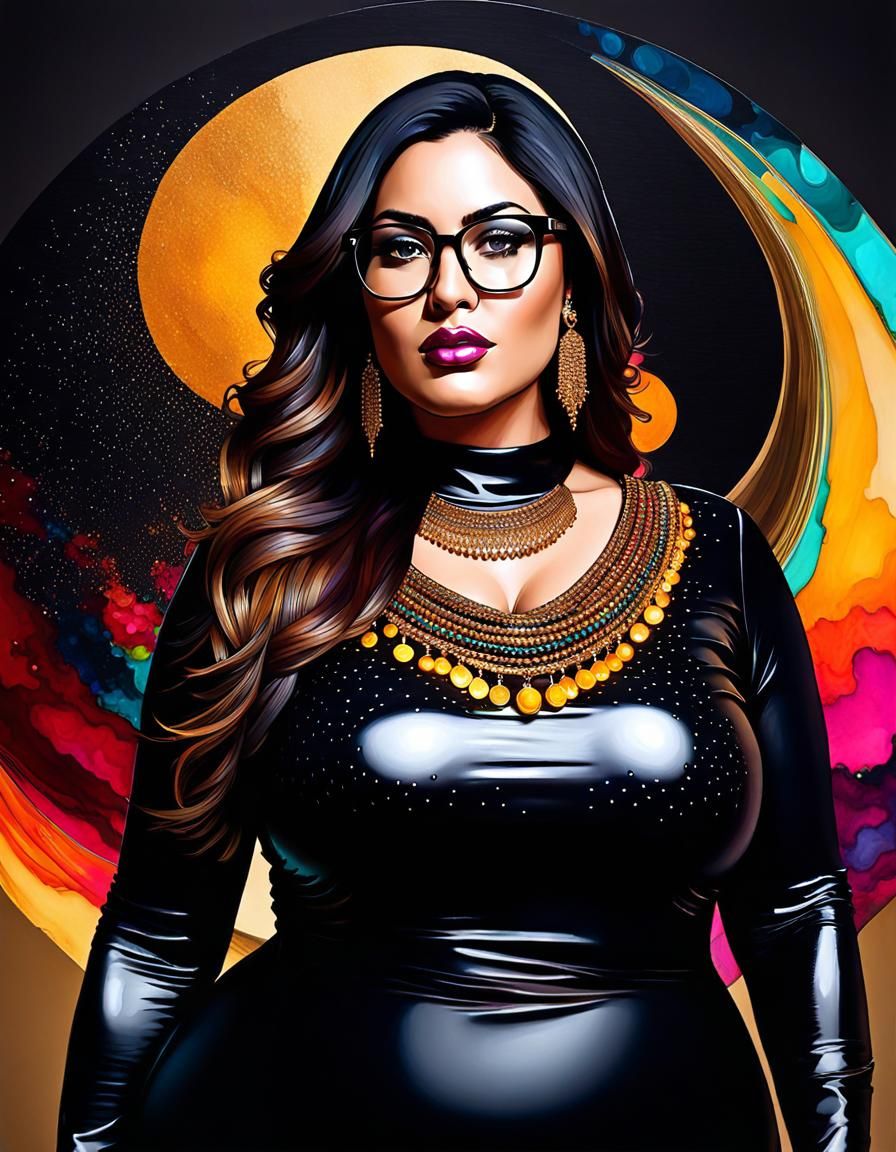 Psychedelic Pop Art Portrait of Middle Eastern Woman