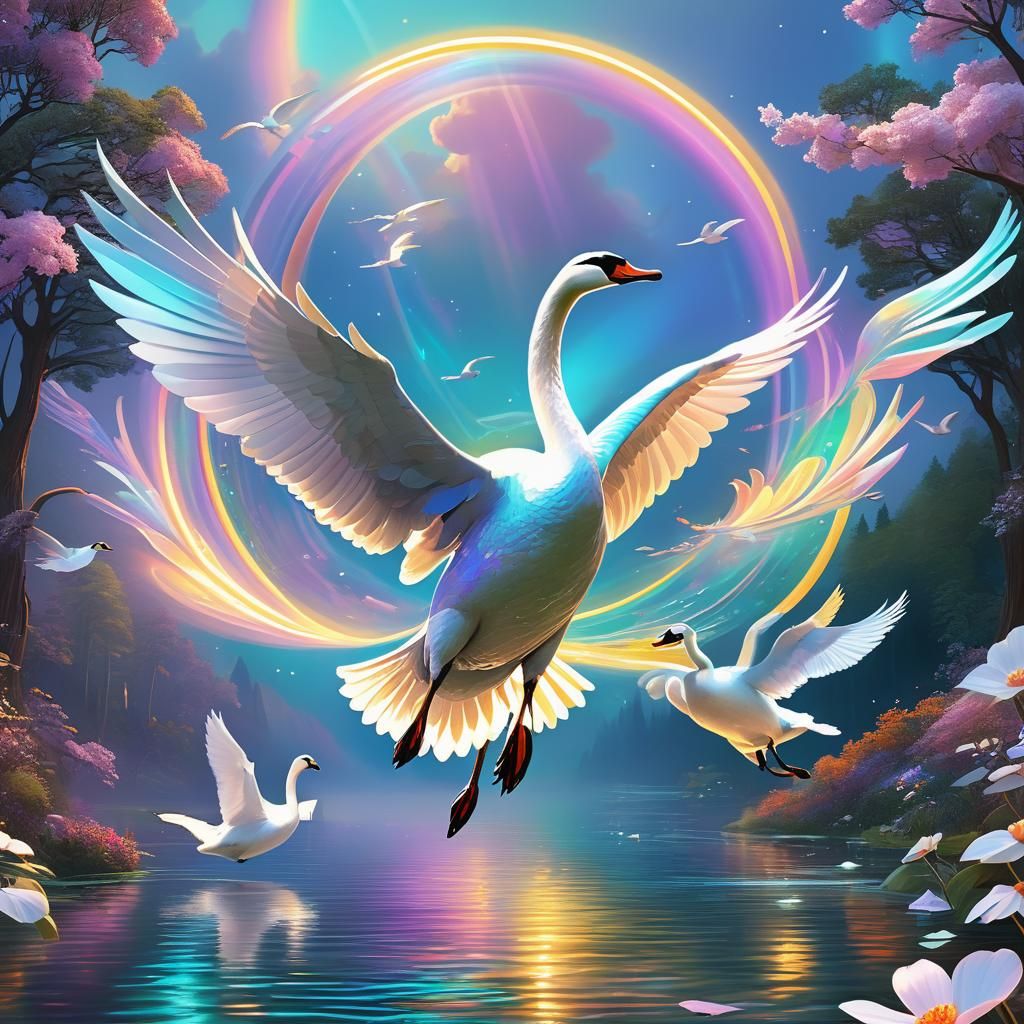 Swan Flight: A Chemiluminescent 3D Masterpiece