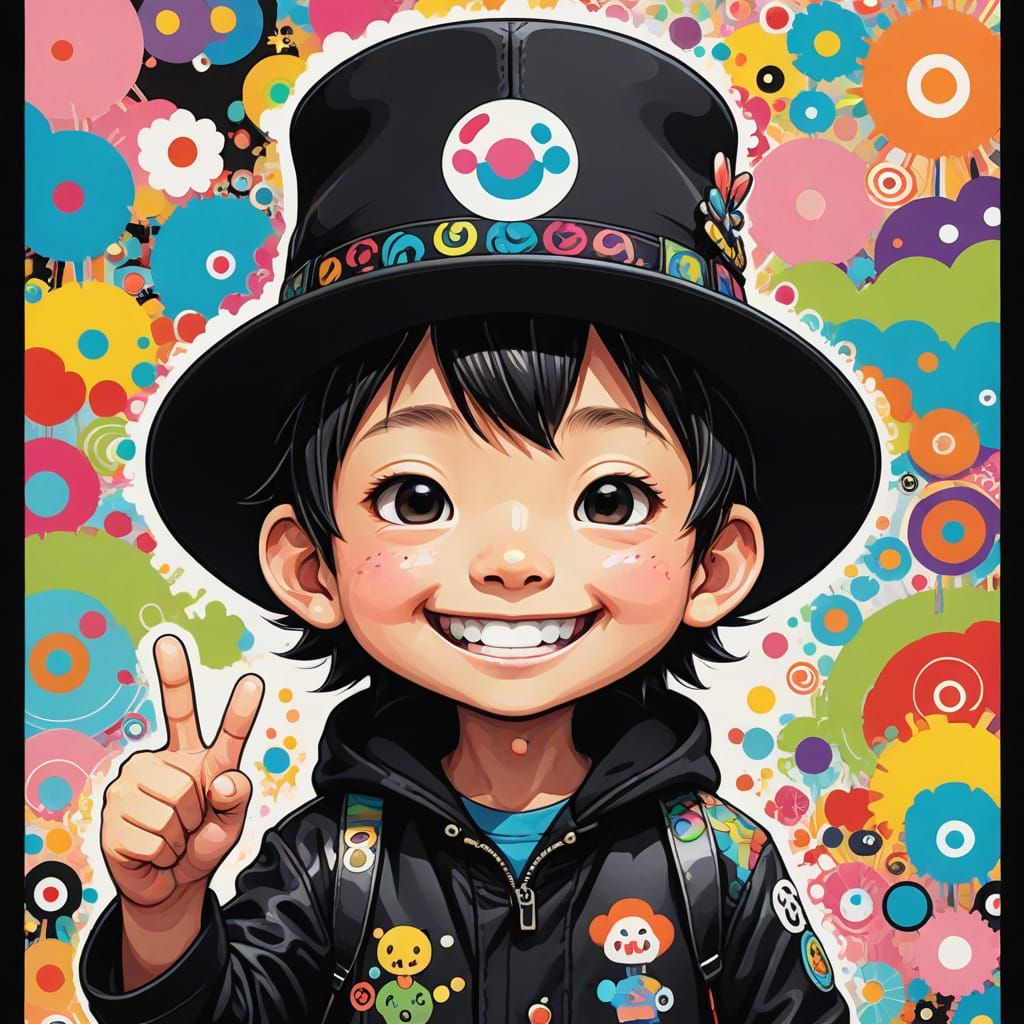 Chibi Boy with Thumbs Up in Kawaii Style