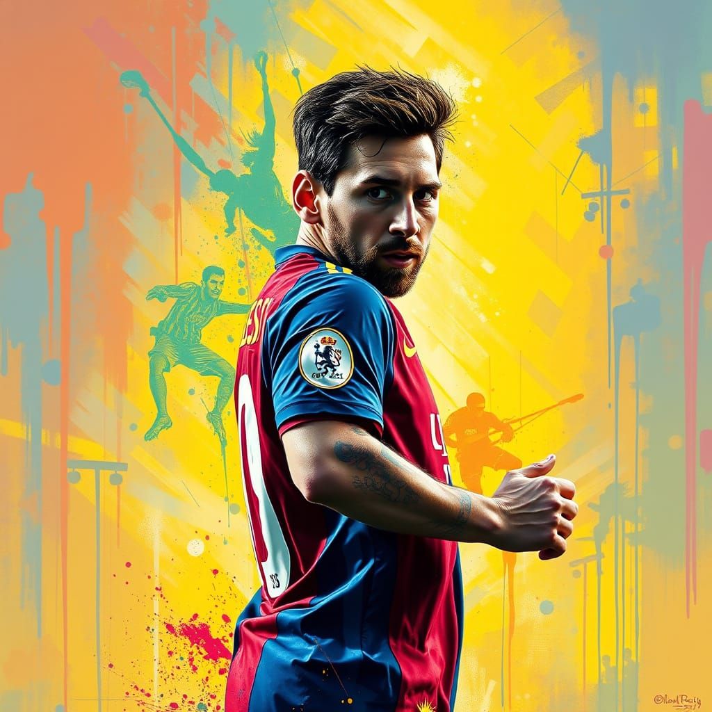 Lionel Messi Hyperrealistic Street Art Portrait