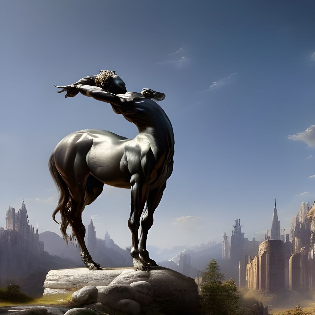 Marble Centaur Sculpture in Renaissance Style