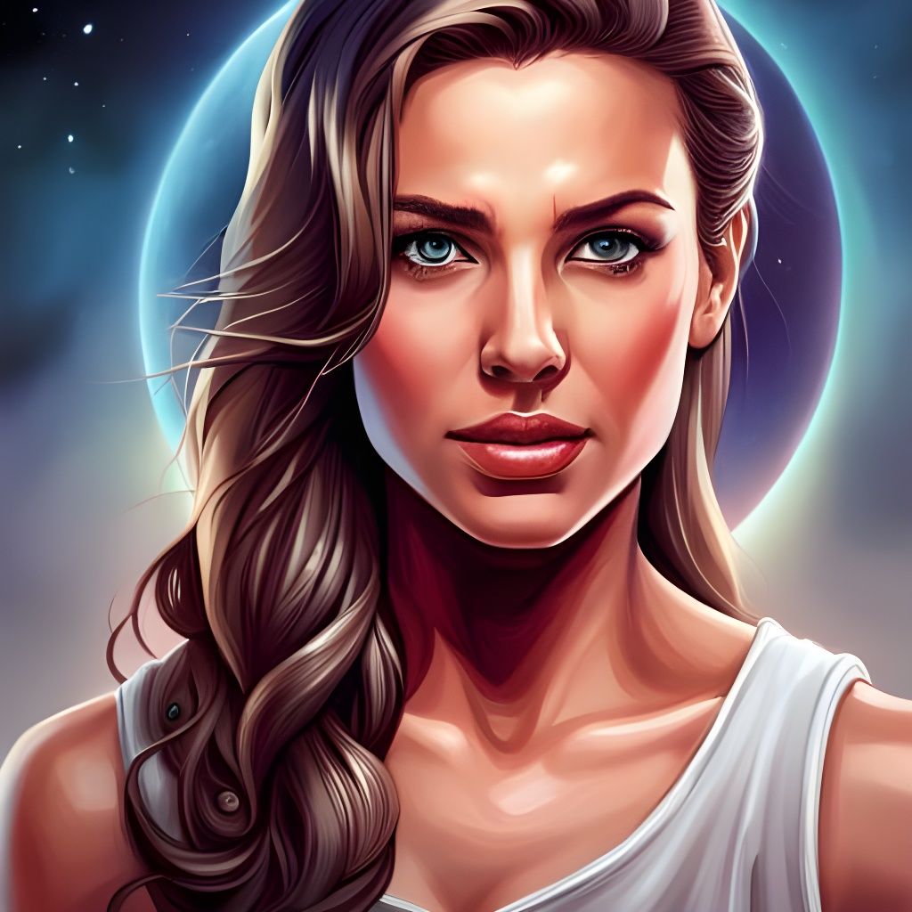 Young Woman Portrait in Comic Book Style